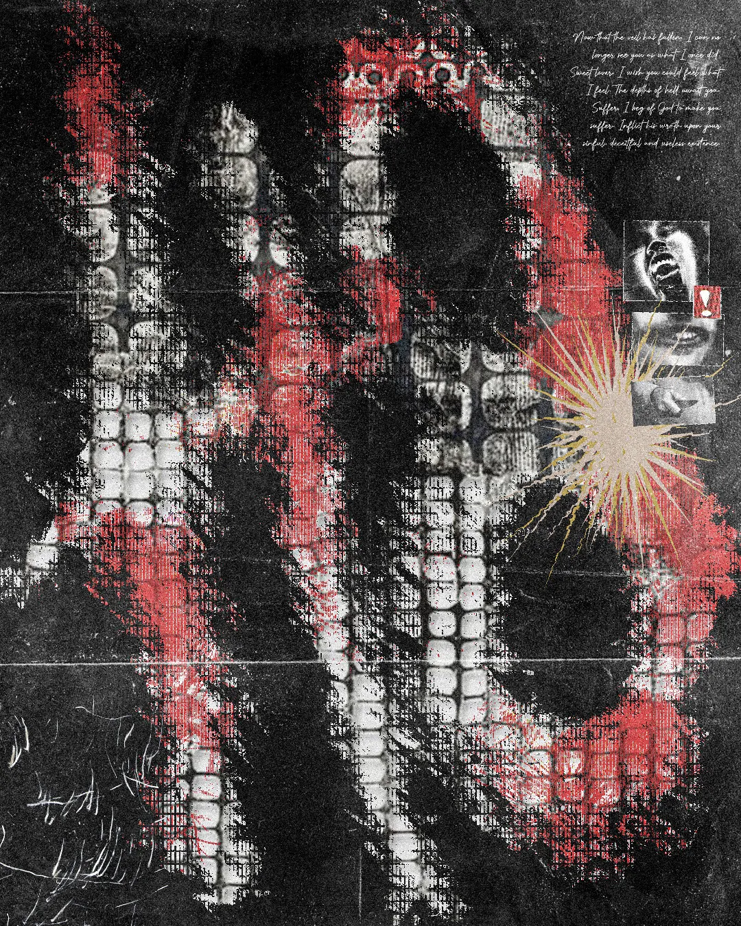typographic poster design, with heavy texture work